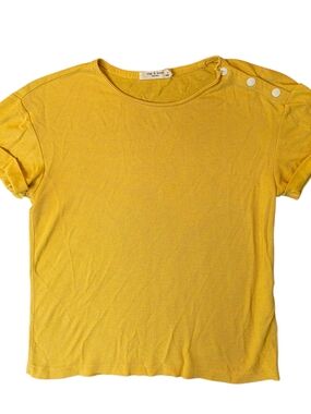Rag & Bone Ribbed Yellow T-shirt XS Bohemian Hippie Grunge Streetwear Neutral